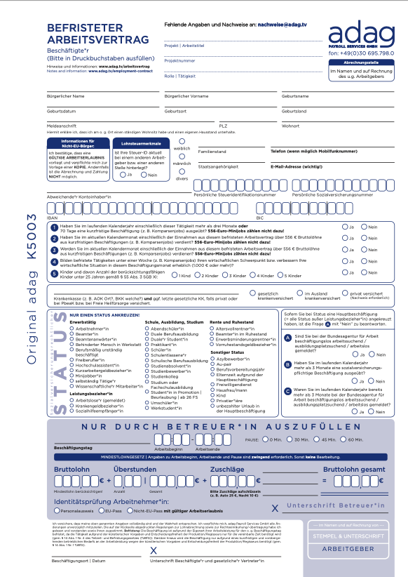 Arbeitsvertrag PDF (Druckversion)