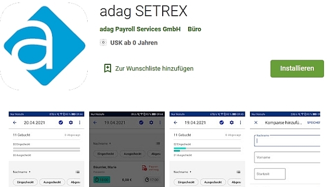 adag SETREX - Personalmanagement am Set